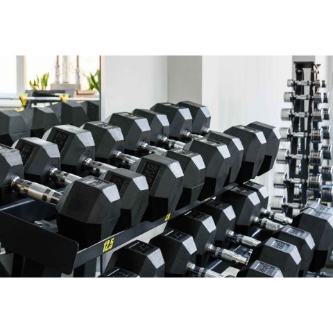 Гантель гексагональная обрезиненная PROFI-FIT 6 кг