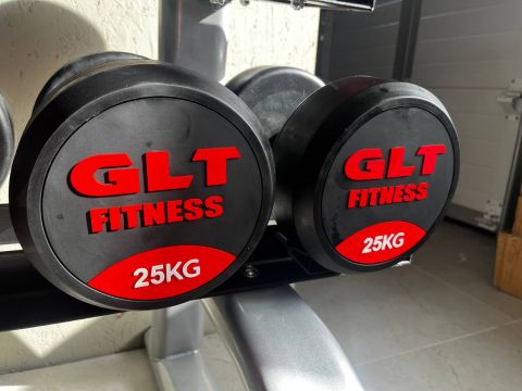 Набор из 20 гантелей GLT обрезиненных 2,5-25 кг (общий вес 275 кг)