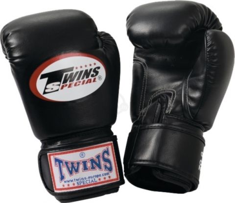 Перчатки боксерские Twins BGVL-3 для муай-тай (черные) 12 oz