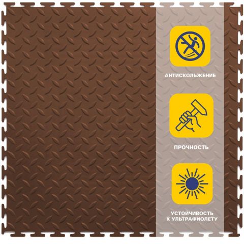 Резиновая плитка Rubber Grain 9 мм 500*500 мм