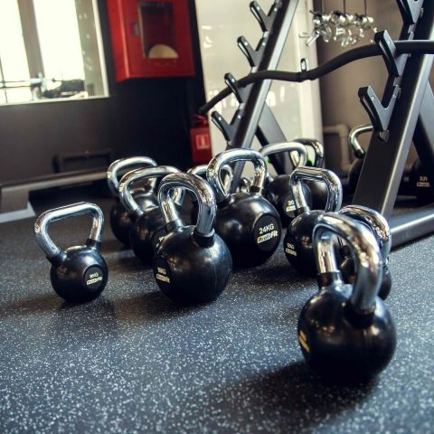 Гиря обрезиненная с хромированной ручкой PROFI-FIT 14 кг